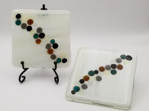 Fused Glass Square Coasters (set of 2)