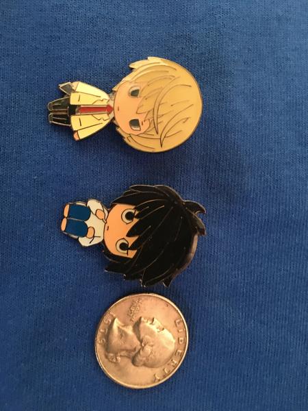 Light Yagami and L Deathnote enamel pins picture