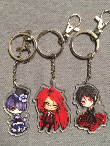 3piece  acrylic anime keychain trio Black Butler picture