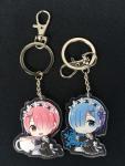 Rem and Ram Re:Zero Keychain set