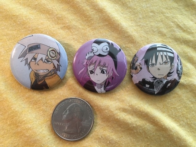 3 pin/badge set Soul, Death the Kid, Crona picture