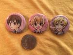 3 pin/badge set Honey, Tamaki, Haruhi