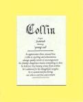 Name origin/meaning, yellow mat, 8 x 10 parchment paper