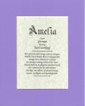 Name origin/meaning, lavender mat, 8 x 10 parchment paper