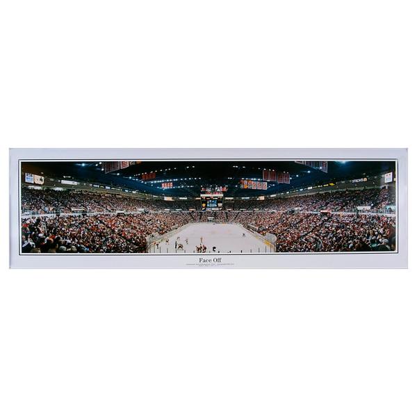 DETROIT RED WINGS "Face Off" Joe Louis Arena Panoramic Photograph