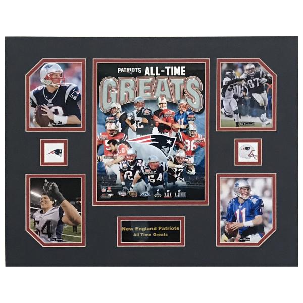 New England Patriots NFL Football All-Time Greats 16 x 20 inch Collage