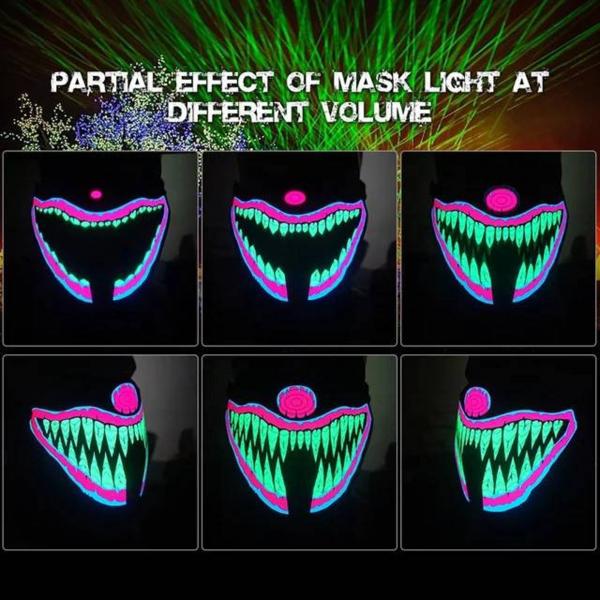 Sound Reactive Glow Clown Mask picture
