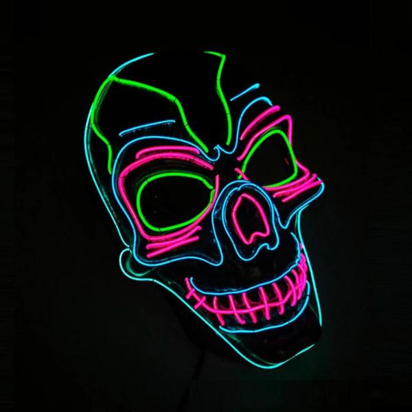 Rainbow Glow Rave Skull picture