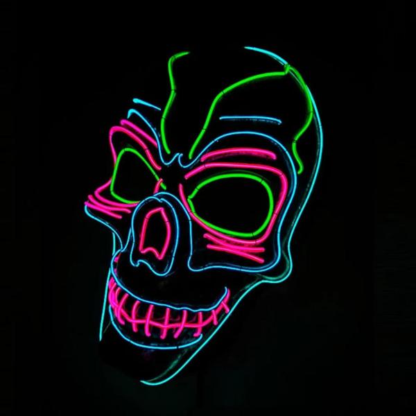 Rainbow Glow Rave Skull picture