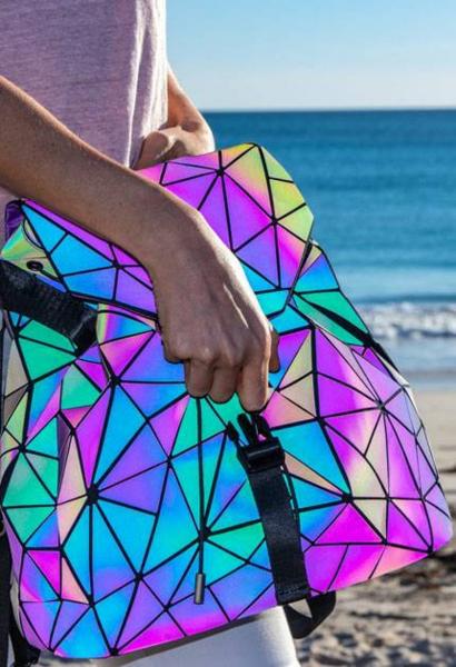 Holographic Geometric Color Changing Large Backpack picture