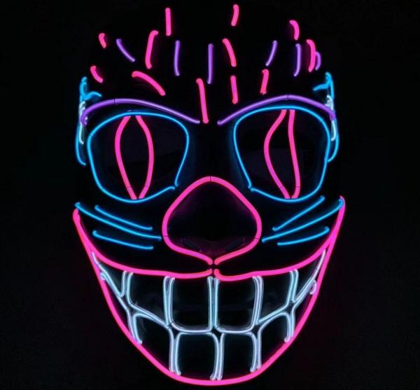 Cheshire Cat Cosplay Glow Rave Mask