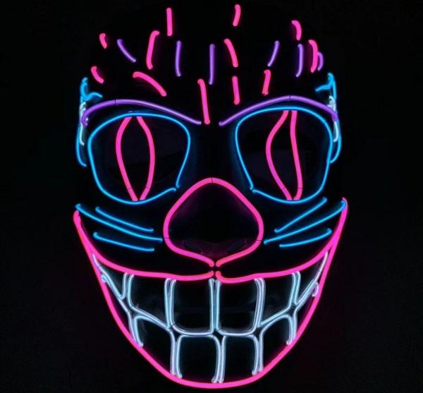 Cheshire Cat Cosplay Glow Rave Mask picture