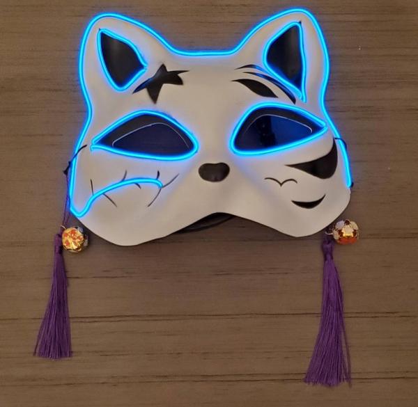 Kitsune Neon Blue Glow Mask picture