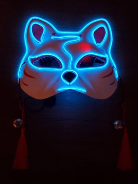 Kitsune Neon Blue Mask