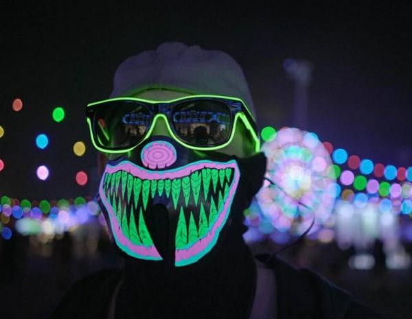 Sound Reactive Glow Clown Mask