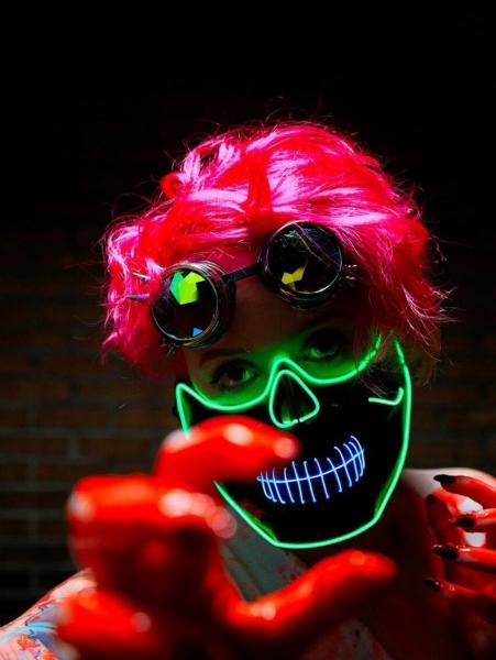 Neon Skull Glow Mask
