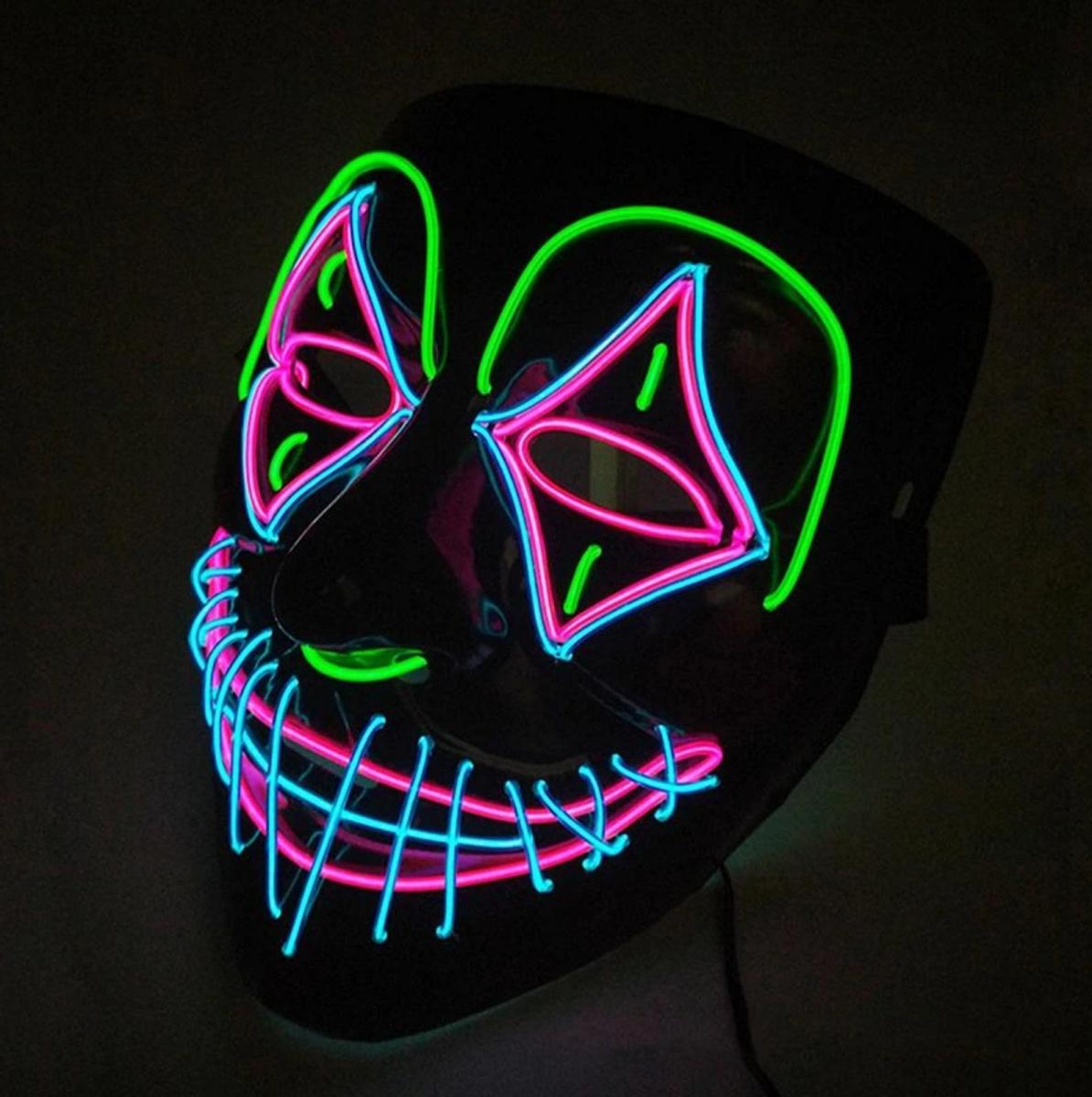 Купить светодиодную маску. Светящаяся маска. Маска с подсветкой. Светодиодная маска. Маска на Хэллоуин светящаяся.