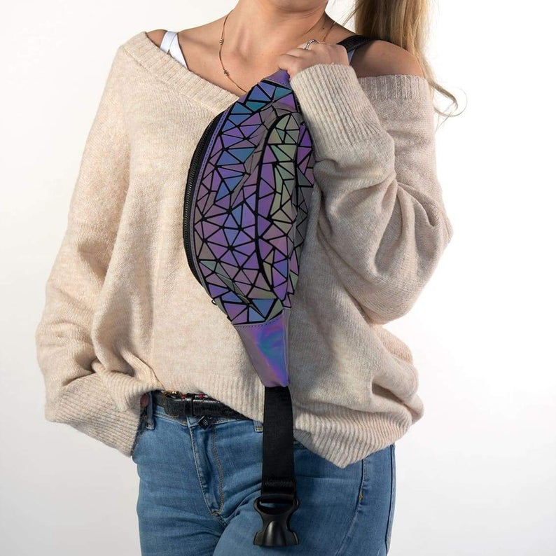 Holographic Geometric Color Changing Fanny pack picture