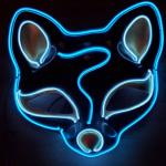 Neon Blue Glow Cat Mask