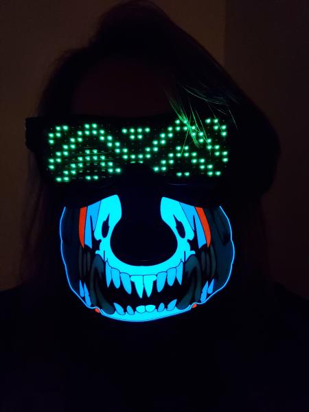 Sound Reactive Skull Glow LED Mask picture