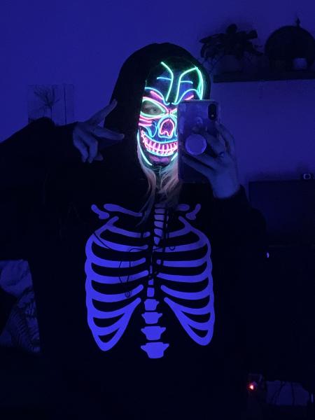 Rainbow Glow Rave Skull picture