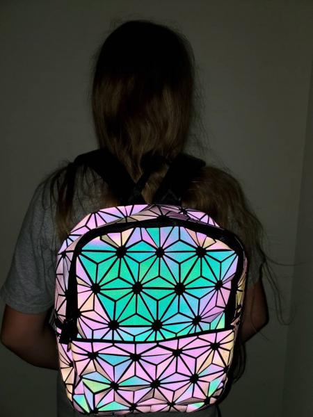 Holographic Geometric Color Changing Backpack