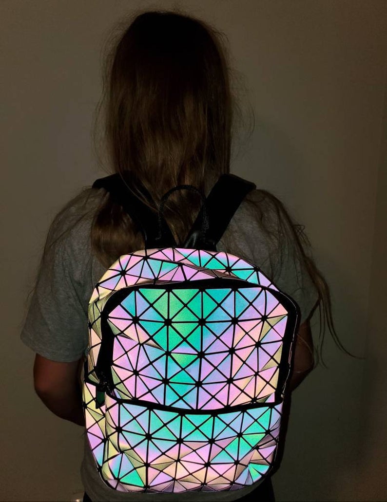 hill Gloomy hot Holographic Geometric Color Changing Backpack - Eventeny