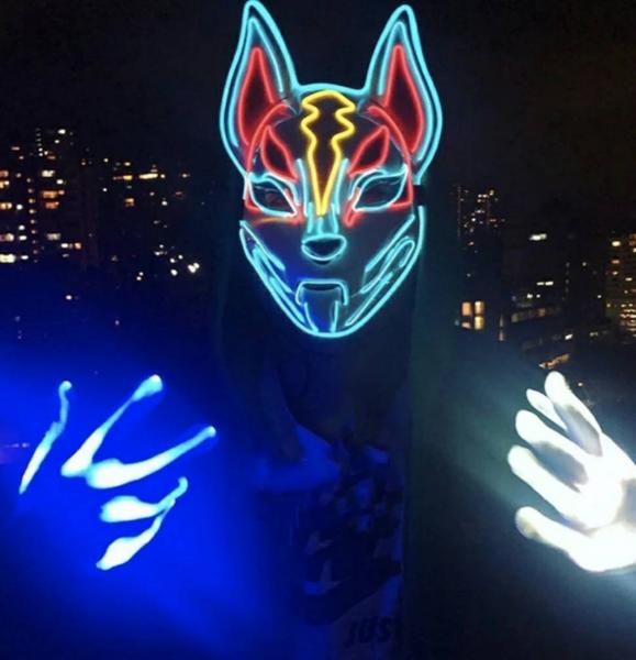 Fox Cosplay Neon Glow Mask