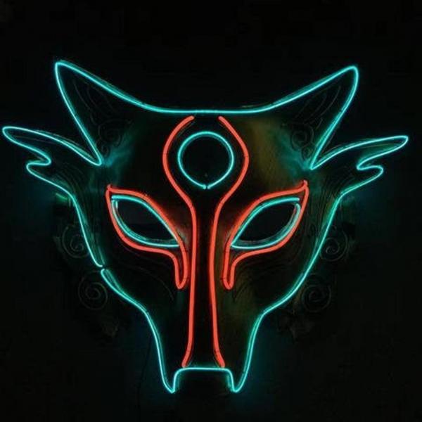 Kitsune Neon Glow Mask
