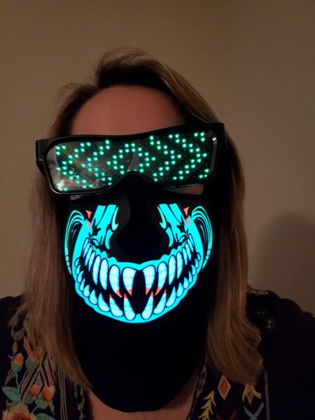 Sound Reactive Skull Glow LED Mask