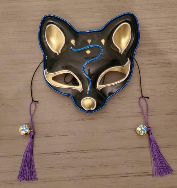 Neon Blue Glow Cat Mask picture