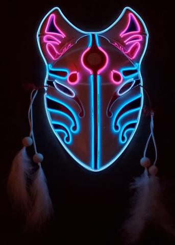 KITSUNE COSPLAY NEON GLOW MASK picture