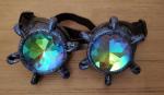 Sparkling Blue Rave Kaleidoscope Claw Googles