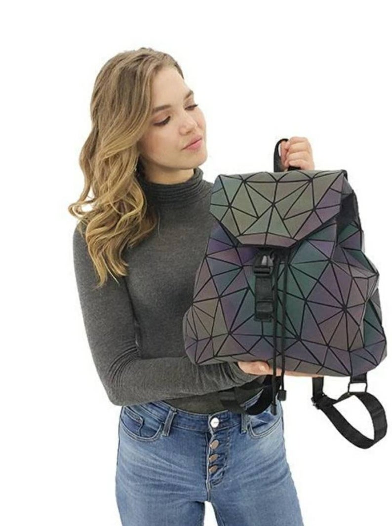 Holographic Geometric Color Changing Large Backpack picture