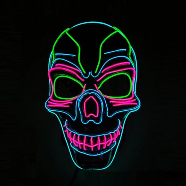 Rainbow Glow Rave Skull picture