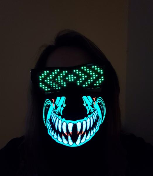 Sound Reactive Skull Glow LED Mask picture