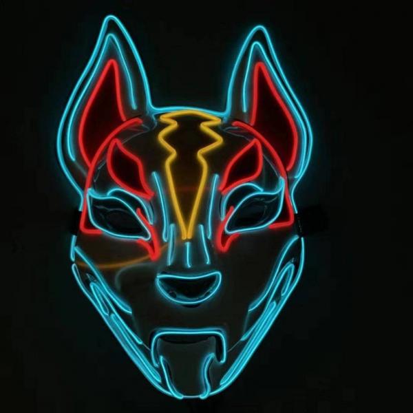 Fox Cosplay Neon Glow Mask picture