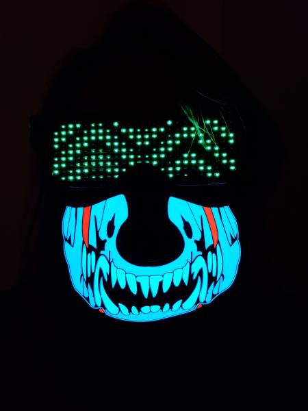 Sound Reactive Skull Glow LED Mask
