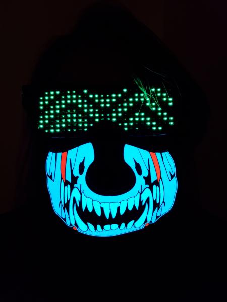 Sound Reactive Skull Glow LED Mask picture