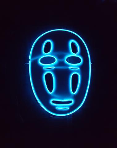 No Face Neon Glow Mask
