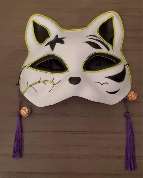 Kitsune Neon Green Glow Mask picture