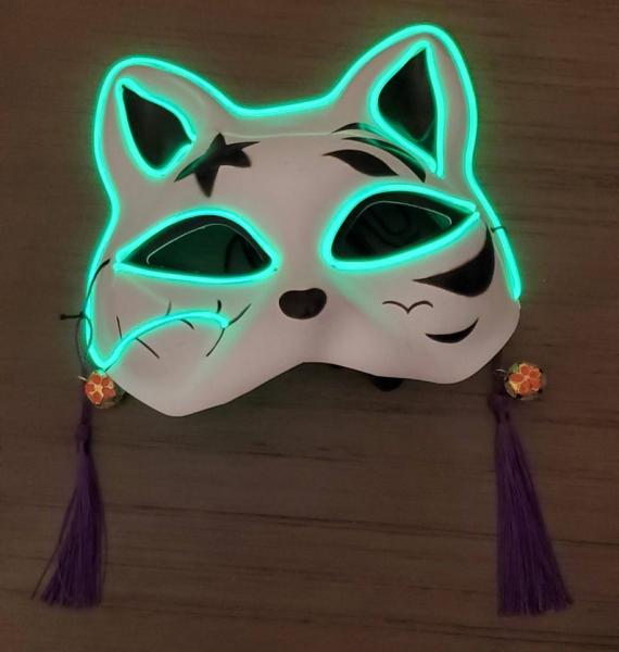 Kitsune Neon Green Glow Mask picture