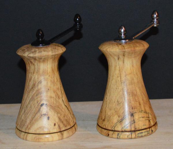 Spalted Hackberry Medium Table Mill Set picture