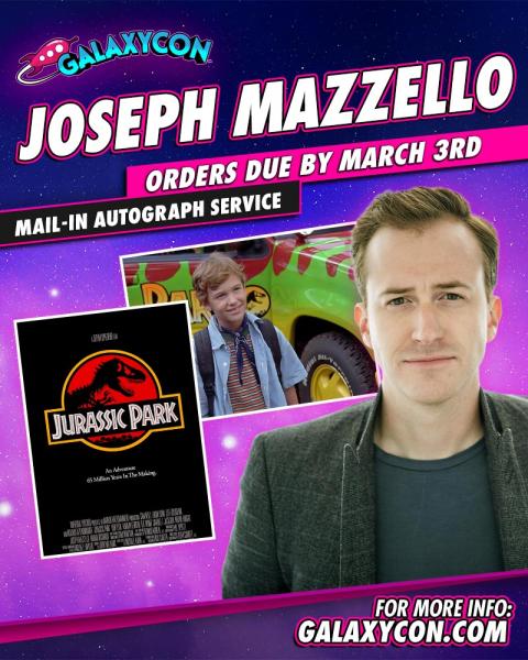 Joseph Mazzello GalaxyCon Richmond 2026 8x10/8x12 Autographs