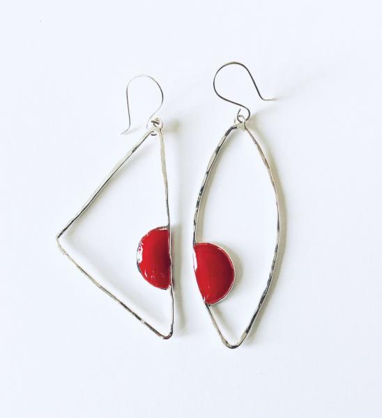 Asymmetrical Earrings - Crimson picture