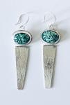 Vintage Glass & Sterling Silver Hinged Earrings