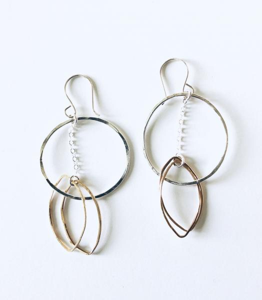 Circle & Leaf Earrings