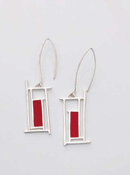 Architecture Earrings - Small - Crimson picture