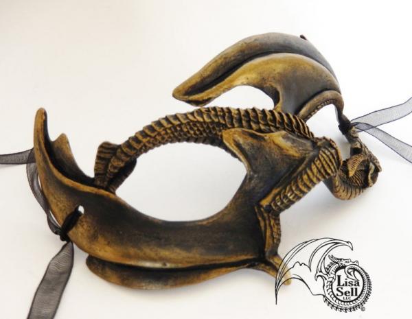 Small Dragon Mask - Metallic Gold & Black picture