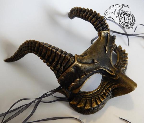 Horned Mask - Metallic Gold & Black picture